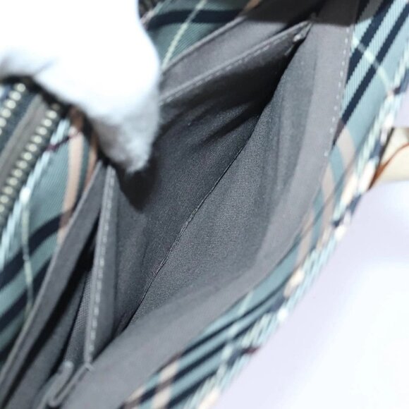 BURBERRY Nova Check Blue Label Hand Bag Nylon Gray Pink Auth - Picture 12 of 16